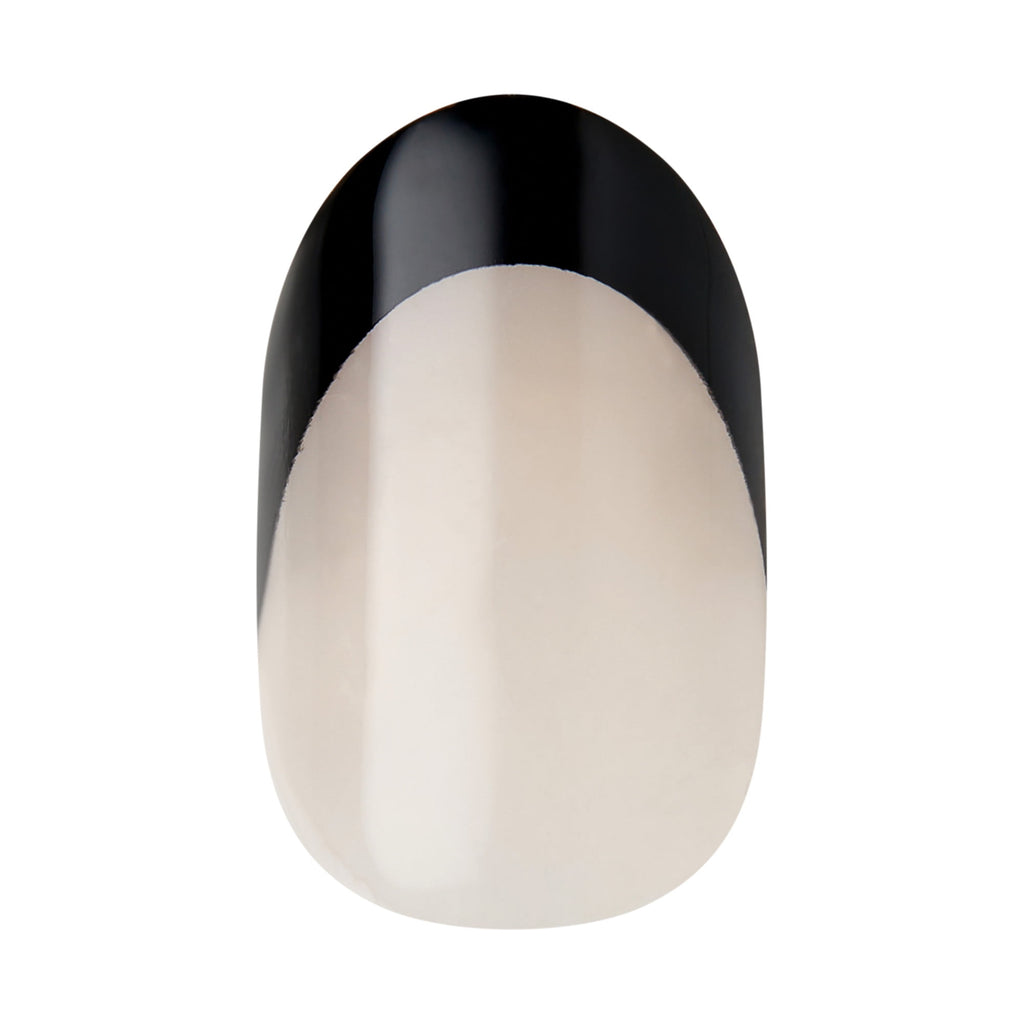 KISS imPRESS Design  Press on Nails, Gold Ring, Black, Short Oval, 30 Count