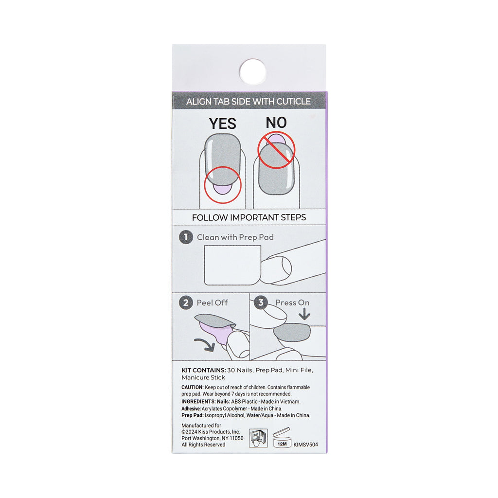 KISS imPRESS Design  Press on Nails, Gold Ring, Black, Short Oval, 30 Count