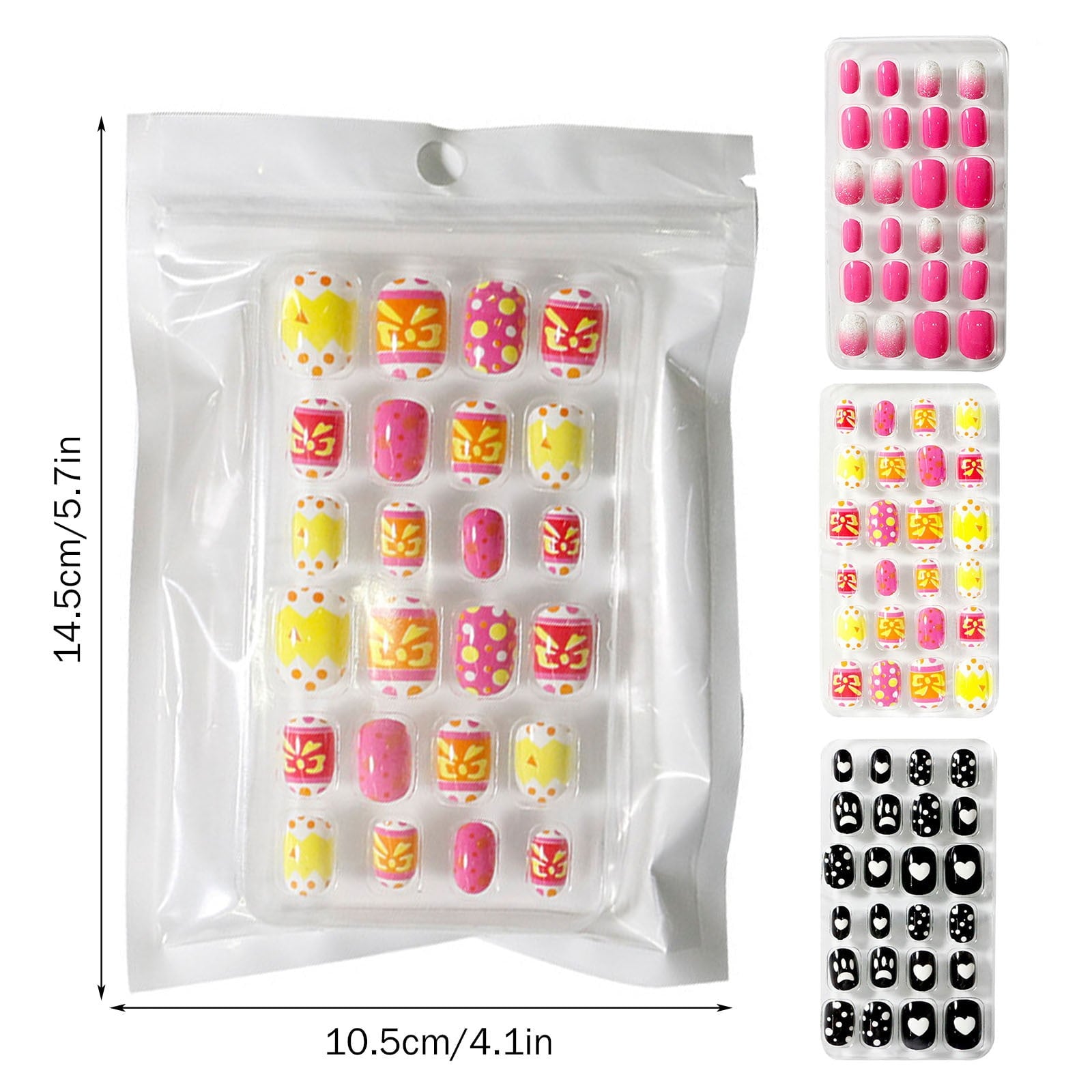 Nails Design Long Shiny Acrylic Full Coverage Flower Nails for Women and Girls - 24 Elegant Sets