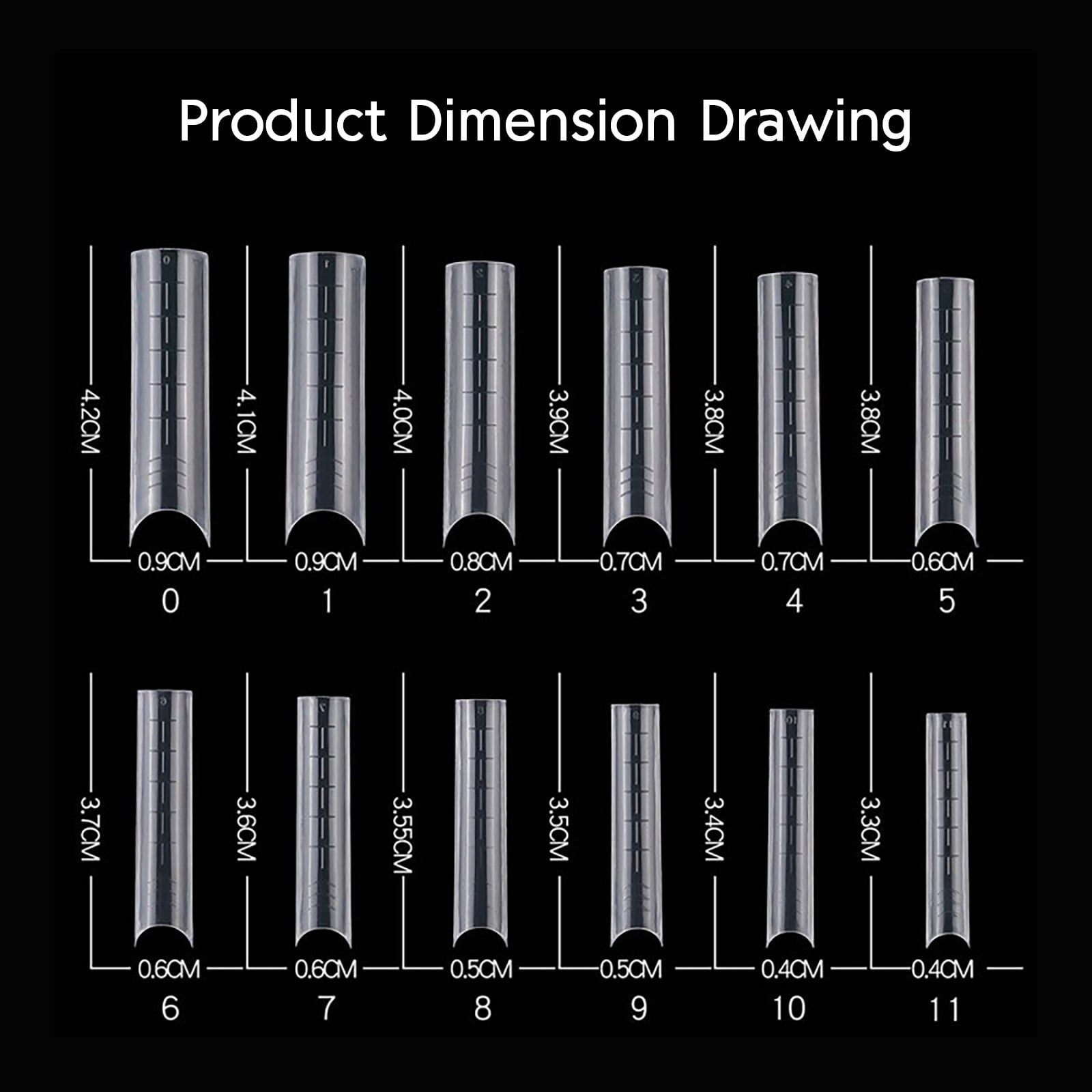Extra Long Straight Tip C Nails Half Set for Stunning Manicure Expressions