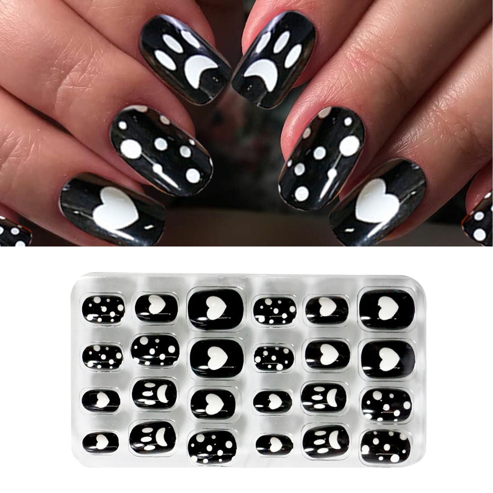 Nails Design Long Shiny Acrylic Full Coverage Flower Nails for Women and Girls - 24 Elegant Sets