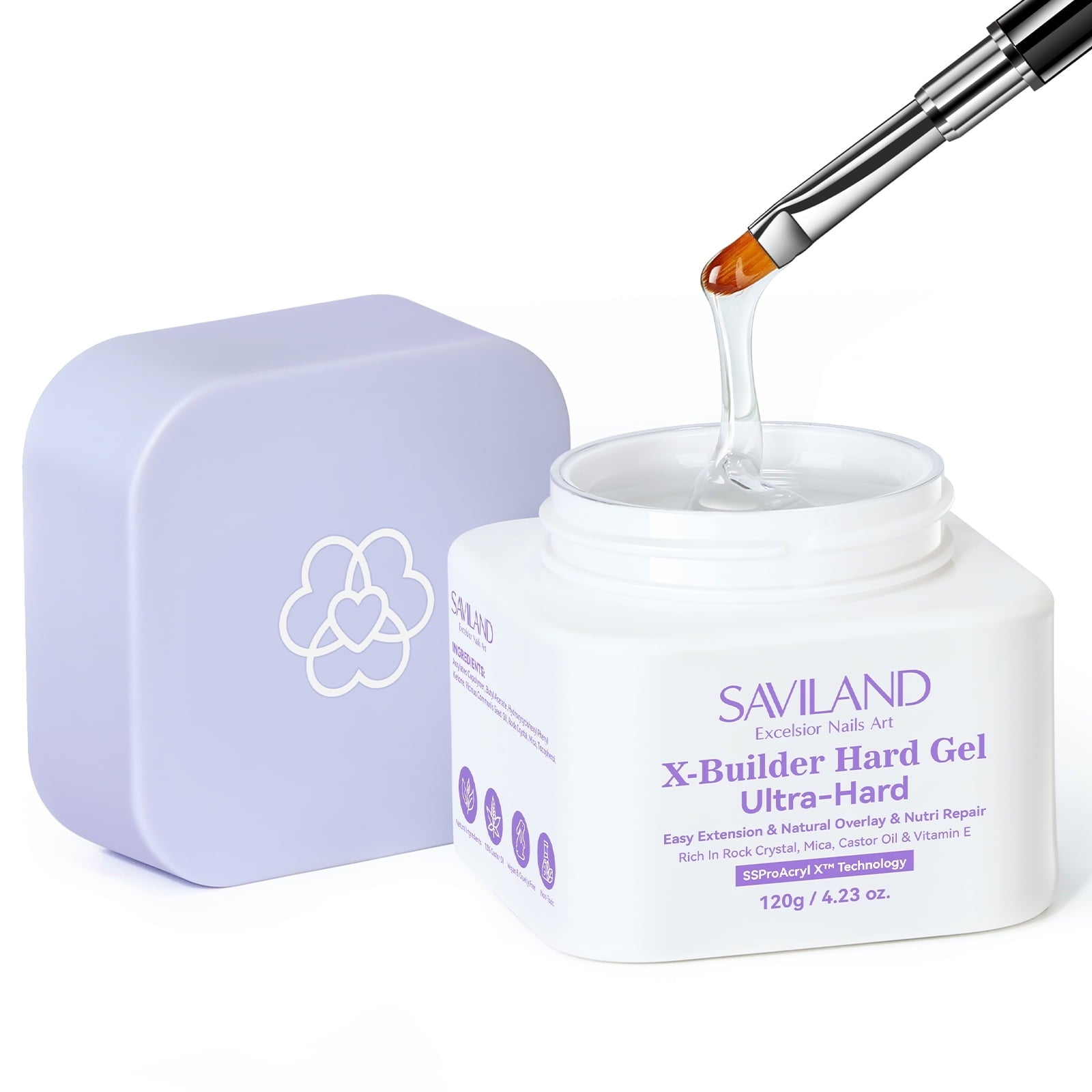 SAVILAND 100 G Builder Nail Gel - 3.5 oz Light Pink Hard Gel for Extension Nail Art Manicure Starter for Professional Nails Salon Home DIY