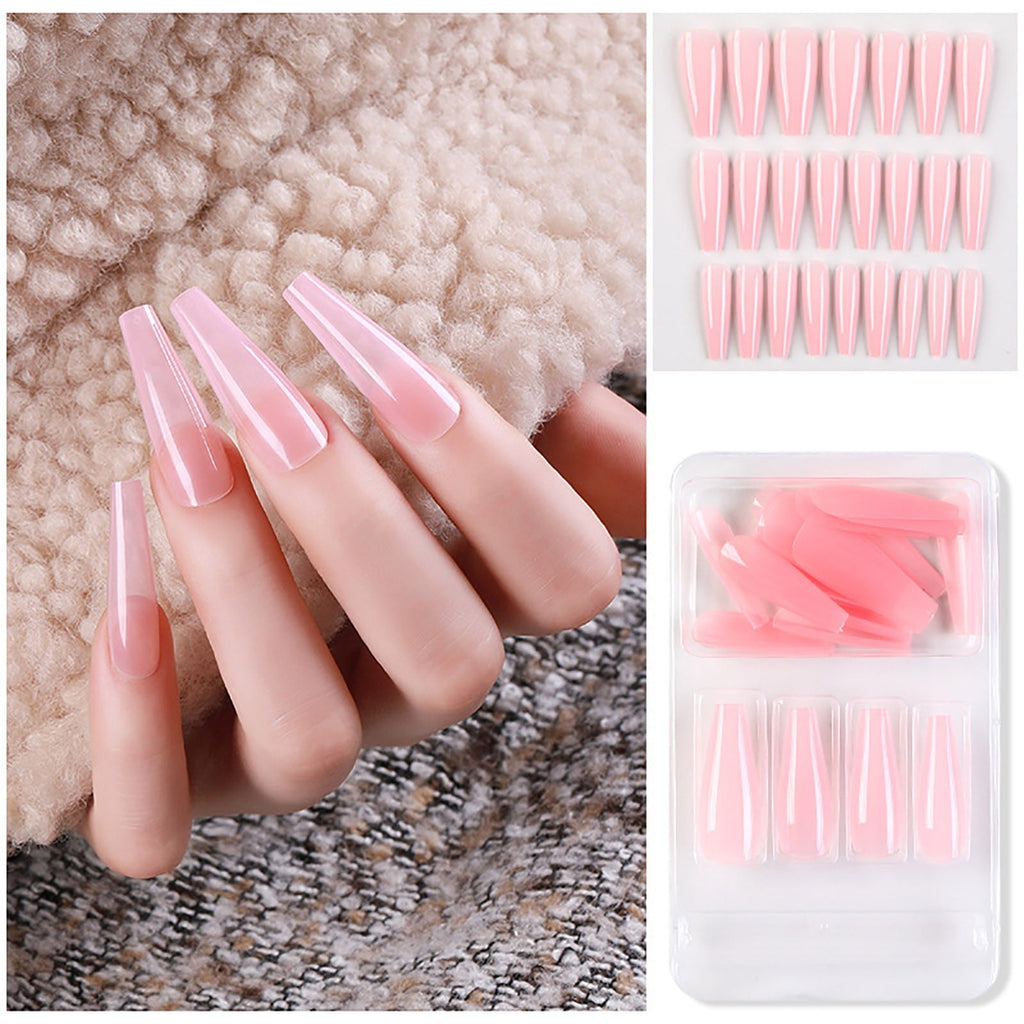 Europe And America Style Full Coverage Nails For Women 24 Long Nails With Glue Kit